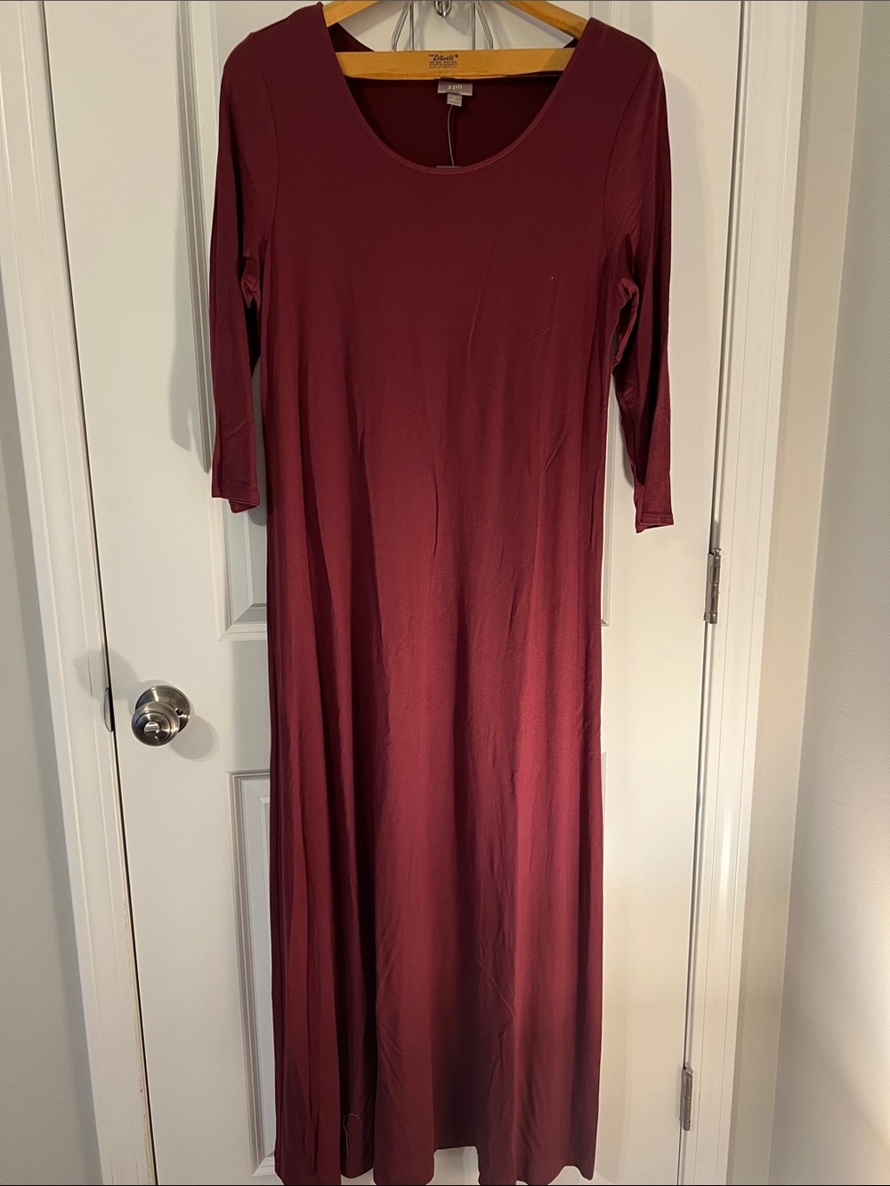 J. Jill Burgundy Scoop-Neck Maxi Dress